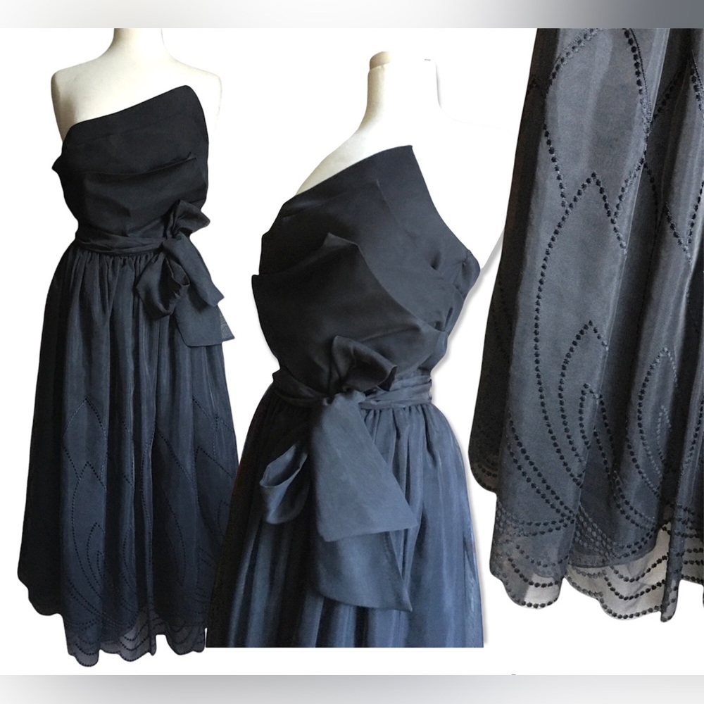 Vintage Black Chiffon Dress